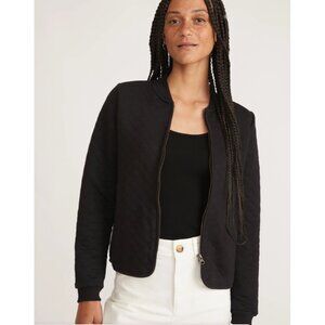 Marine Layer Corbet Quilted Bomber, Black, XS
